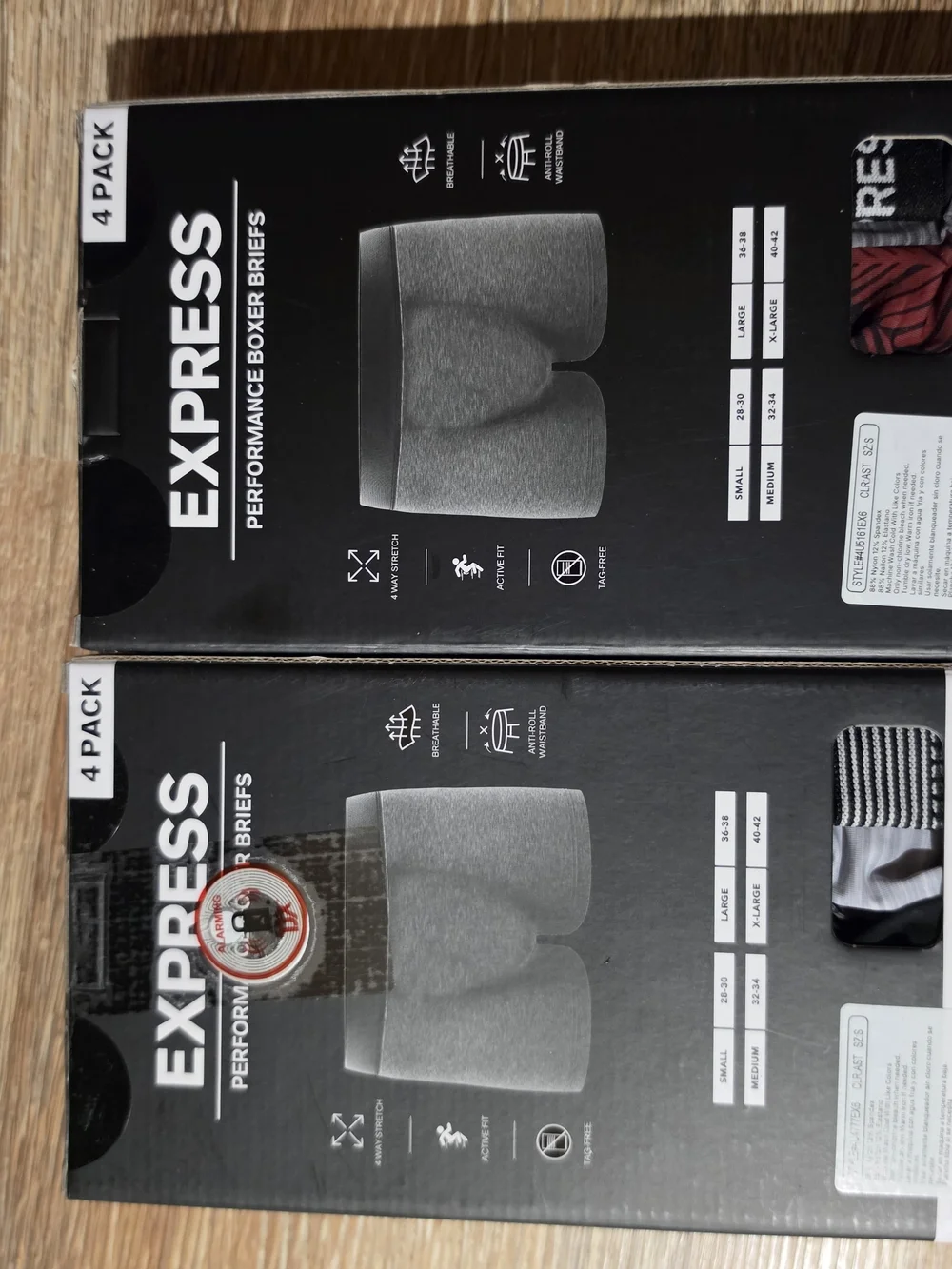 Express Men's Performance Boxer Briefs - Black & Gray (4-Packx2boxes)